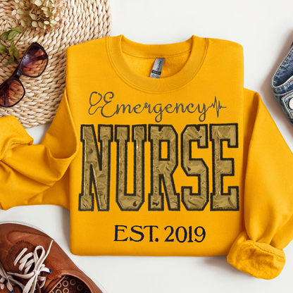 Cute Trendy Shiny Metallic Emergency Nurse Hoody-Custom Design