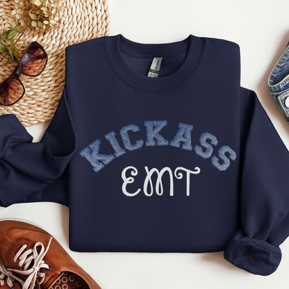 Kickass Popular Bold Glitter Embroidery Trendy EMT Hoodie Sweatshirt