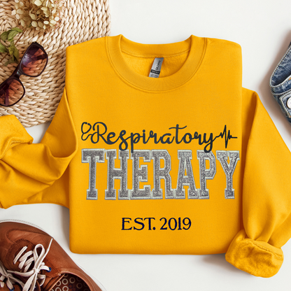 Colorful Trendy Glitter Respiratory Therapy Embroidery Hoodie