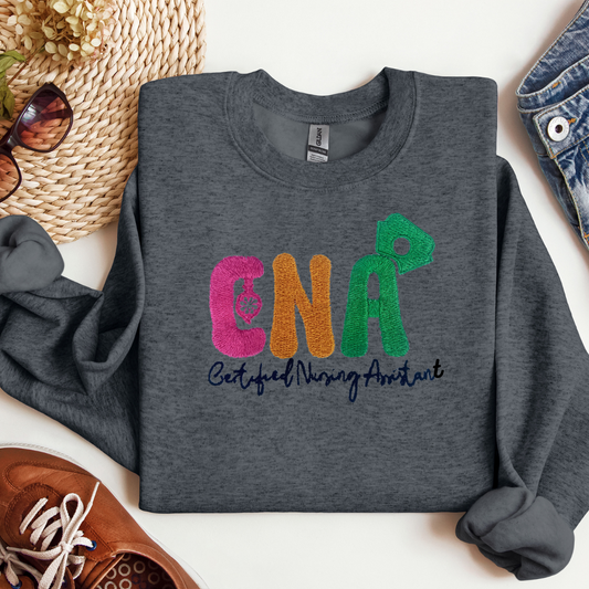 Trendy Cute Graphic Unique Bold CNA Embroidery Hoodie Sweatshirt Soft