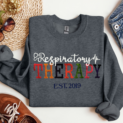 Colorful Trendy Glitter Respiratory Therapy Embroidery Hoodie