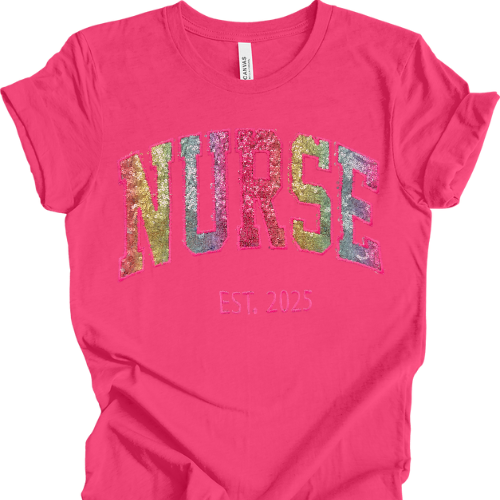 Sequin Rainbow NURSE T-Shirt