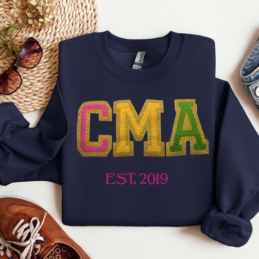 Faux Chenille Cute Certified Medical Assistant Embroidery Hoodie Sweatshirt