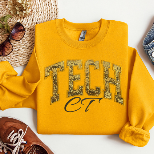 Sequin Glitter CT TECH Embroidery Crewneck