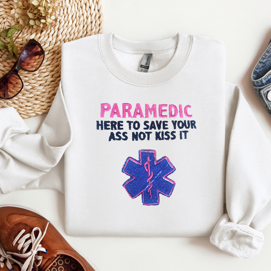 Fun Unique Trendy Embroidery Paramedic Hoodie Sweatshirt