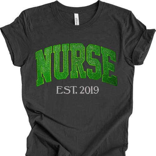 Green Glitter NURSE T-Shirt