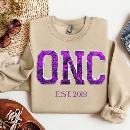 Sequin Glitter ONC Nurse Crewneck