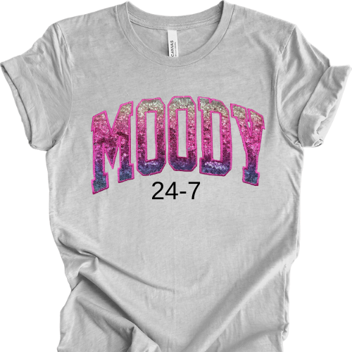 Sequin Rainbow MOODY Embroidered T-Shirt