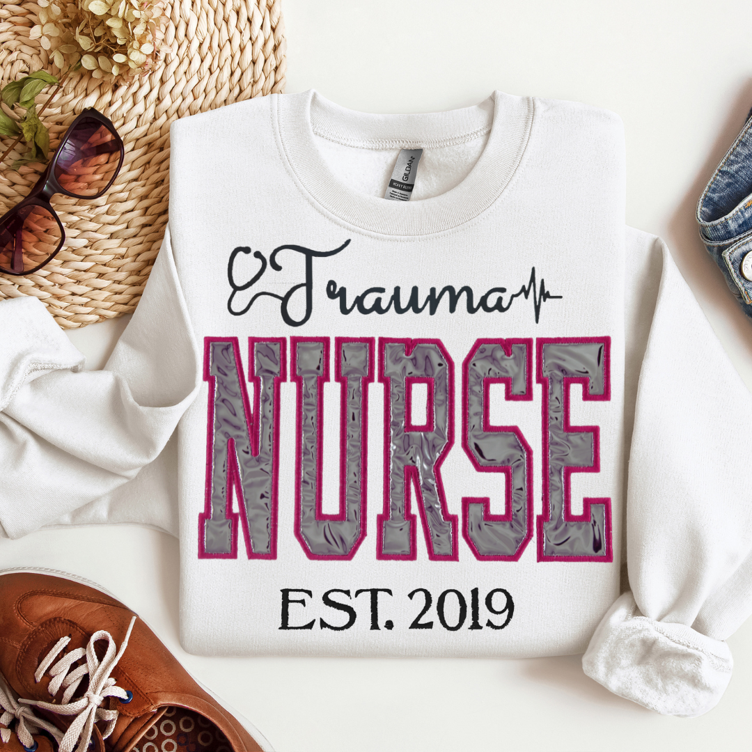 Fun Trendy Sparkle Trauma Nurse Popular Embroidery Sweatshirt Hoodie