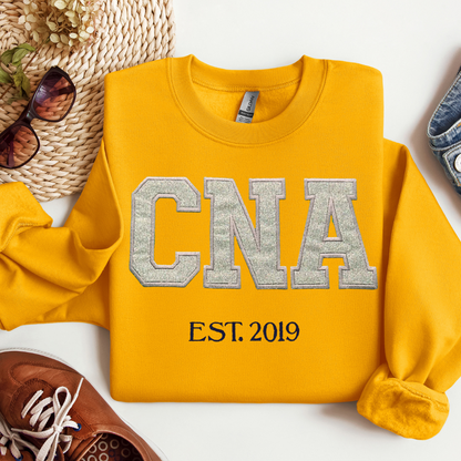 Glitter Trendy Cute Graphic Fun Unique CNA Embroidery Crewneck