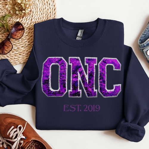 Sequin Glitter ONC Nurse Crewneck