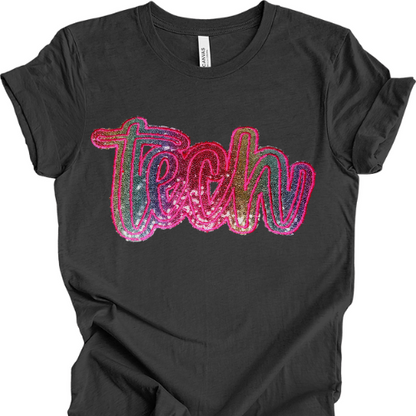 Sequin Rainbow Nurse Tech Shirt