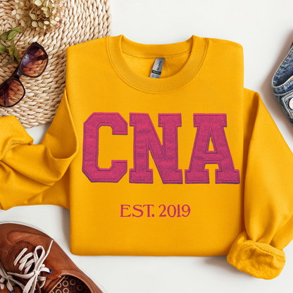 Glitter Trendy Cute Graphic Fun Unique CNA Embroidery Crewneck