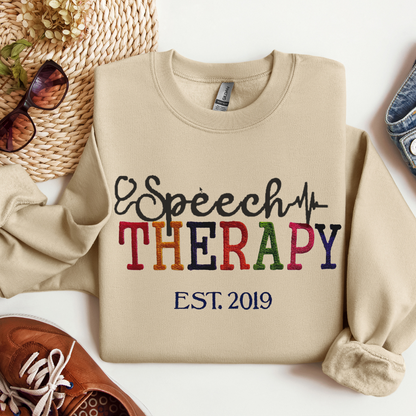 Colorful Unique Speech Therapy Embroidery Hoodie Sweatshirt