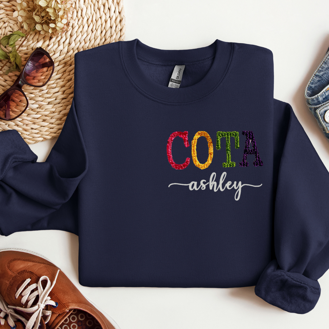 Cute Trendy Custom Occupational Therapy Embroidery Hoodie Sweatshirt