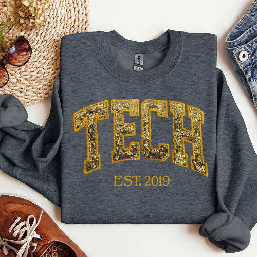 Sequin TECH Embroidery Crewneck