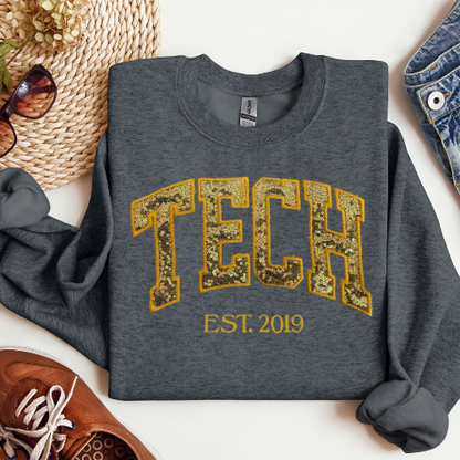 Sequin TECH Embroidery Crewneck