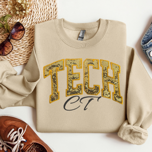Sequin Glitter CT TECH Embroidery Crewneck