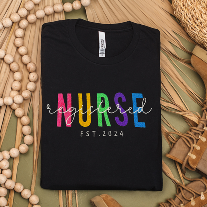 Trendy Cute Custom Embroidery New Top Nurse T-shirt Gift Crewneck