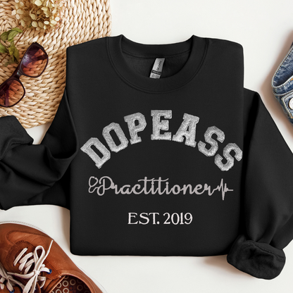 Dopeass Graphic Unique Bold Nurse Practitioner Embroidery Hoodie Sweatshirt