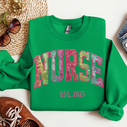 Sequin Rainbow Nurse Sweatshirt