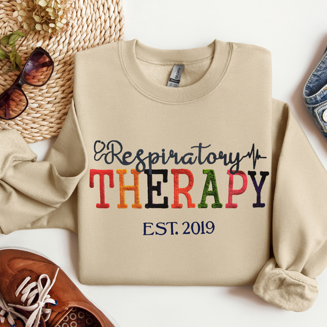 Colorful Trendy Glitter Respiratory Therapy Embroidery Hoodie