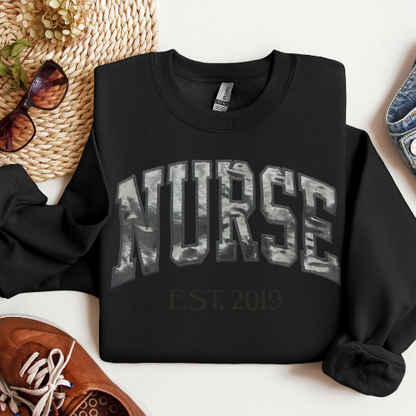 Silver Metallic Embroidery Crewneck
