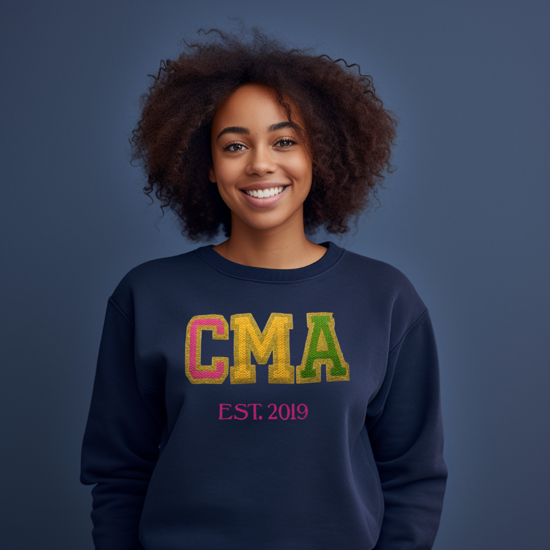 Faux Chenille Cute Certified Medical Assistant Embroidery Hoodie Sweatshirt