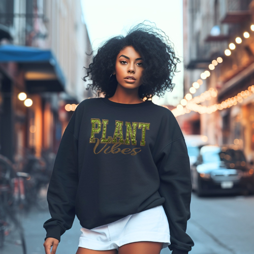 Sequin Plant Vibes Crewneck