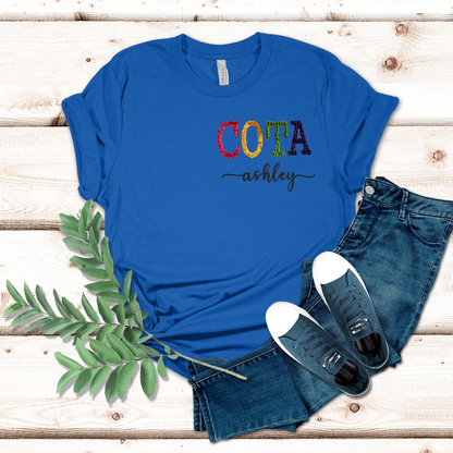 Custom Fun Unique Bold Occupational Therapy Assistant Embroidery Tshirt