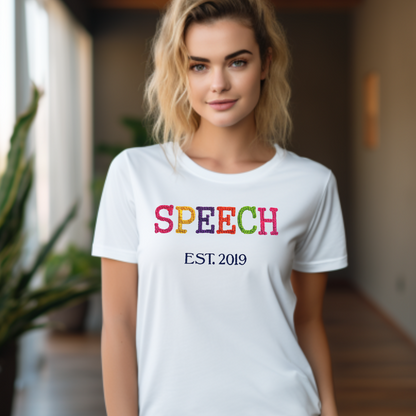 Super Trendy Fun Unique Speech Therapy Embroidery T-shirt