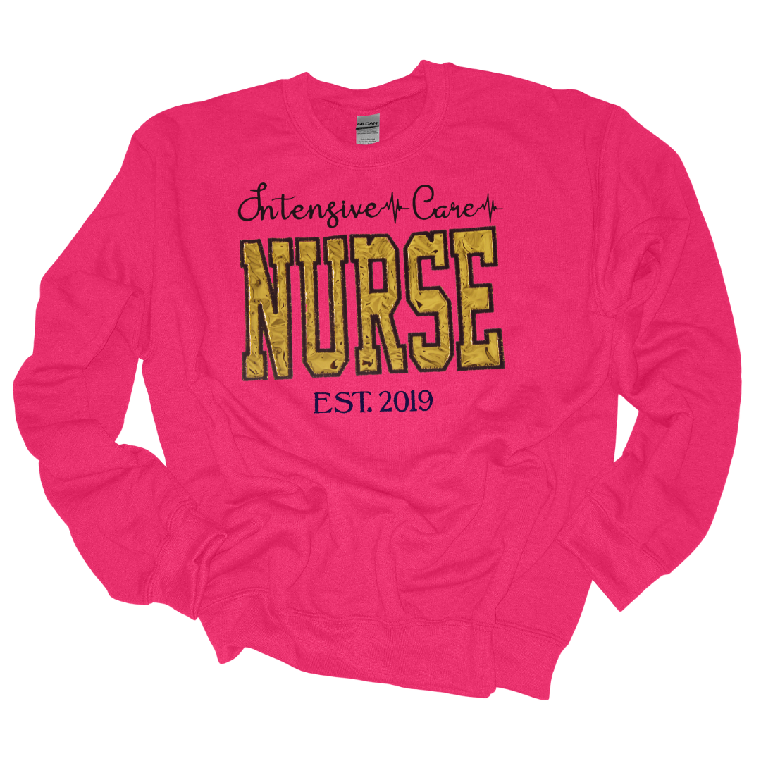 Cute Trendy Shiny Metallic ICU Nurse Hoody-Custom Design