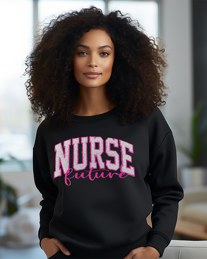 Sequin Glitter Future Nurse Sweatshirt