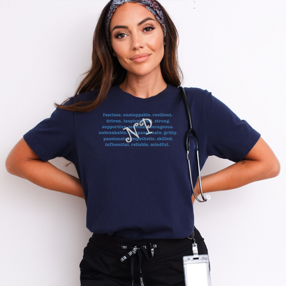 Typewriter Badass Graphic Unique New Nurse Practitioner Embroidery Tshirt