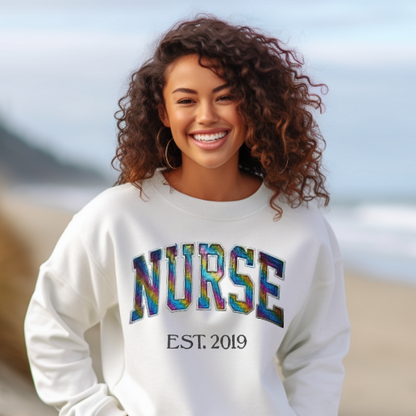 Swirly Glitter Embroidery Crewneck