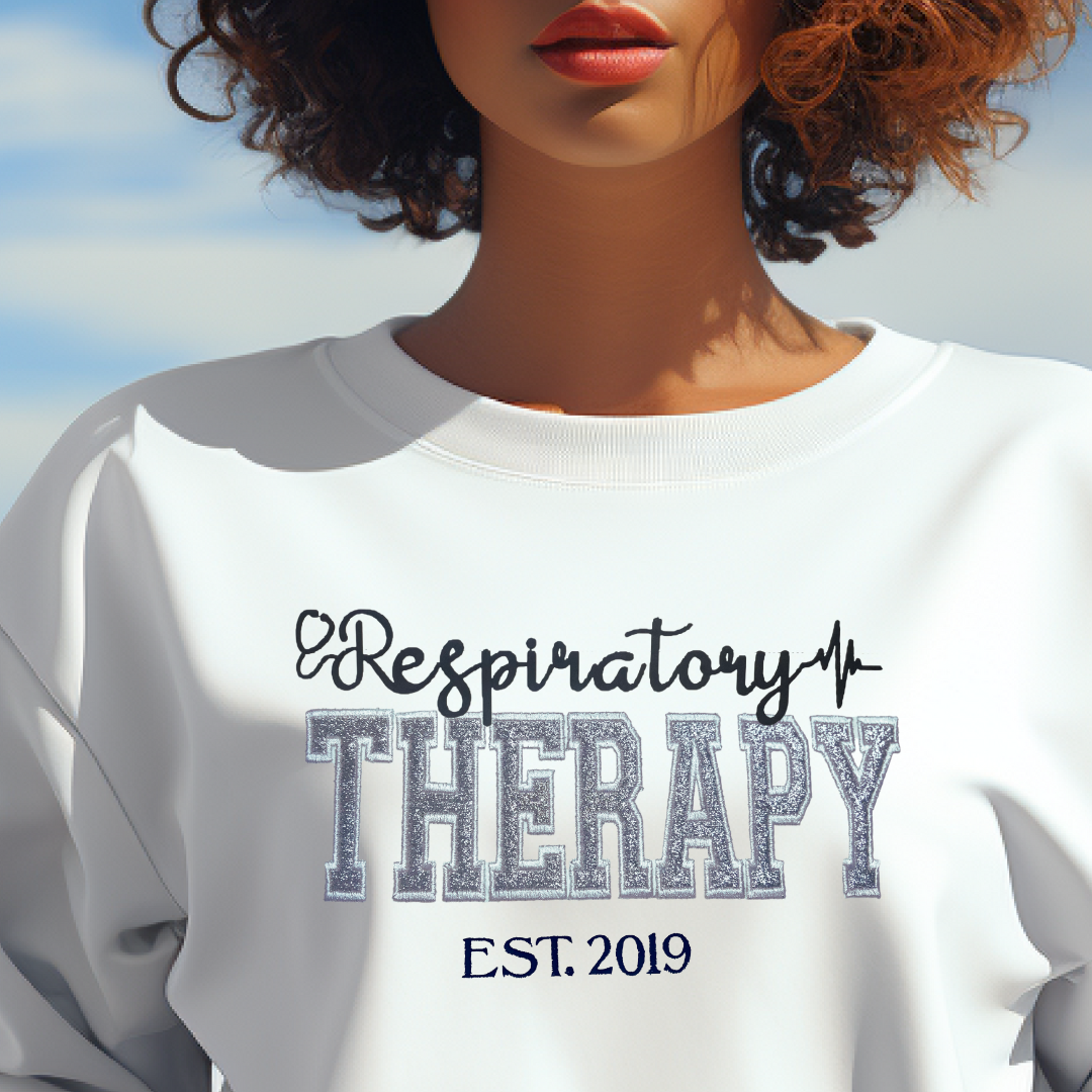 Colorful Trendy Glitter Respiratory Therapy Embroidery Hoodie