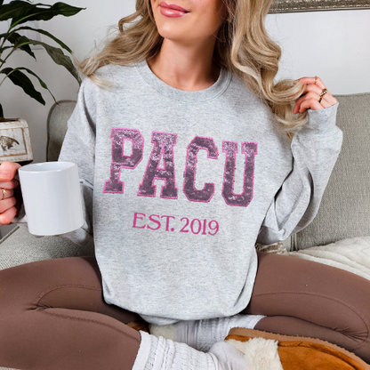 Sequin Glitter PACU Embroidery Sweatshirt
