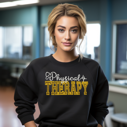 Trendy Gold Respiratory Therapy Embroidery Sweatshirt