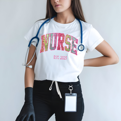 Sequin Rainbow NURSE T-Shirt