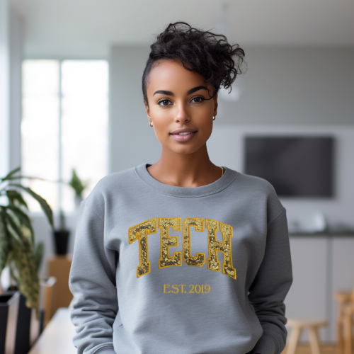 Sequin TECH Embroidery Crewneck