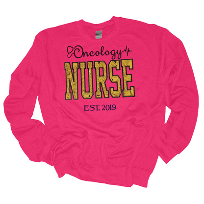 Cute Trendy Metallic Oncology Nurse Embroidery Hoody-Custom Design