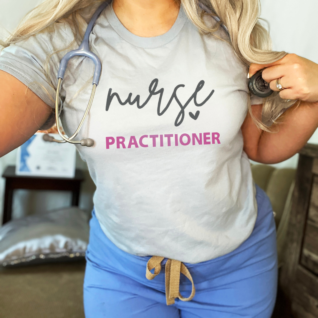 Popular Trendy Cute Graphic Unique Nurse Practitioner Embroidery Tshirt