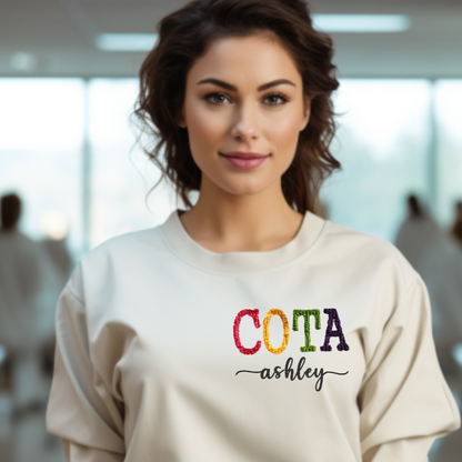 Cute Trendy Custom Occupational Therapy Embroidery Hoodie Sweatshirt