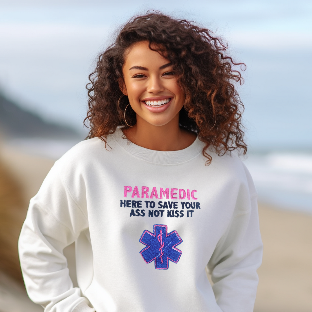 Fun Unique Trendy Embroidery Paramedic Hoodie Sweatshirt