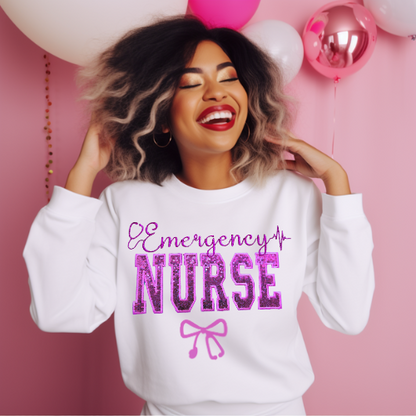 Sequin Emergency Nurse Crewneck