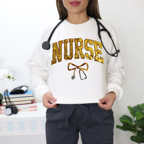 Gold Metallic Embroidery Crewneck