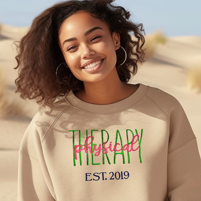 Colorful Trendy Physical Therapy Embroidery Hoodie