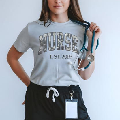 Silver Metallic NURSE T-Shirt