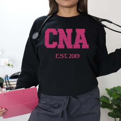 Glitter Trendy Cute Graphic Fun Unique CNA Embroidery Crewneck