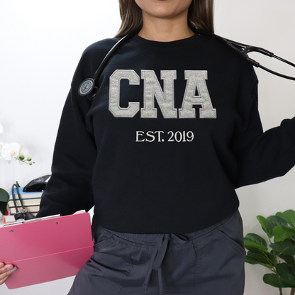 Glitter Trendy Cute Graphic Fun Unique CNA Embroidery Crewneck